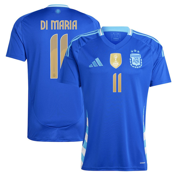 Men's Argentina #11 Di maria 2024 Blue Away Soccer Jersey Men's Argentina #11 Di maria 2024 Blue Away Soccer Jersey